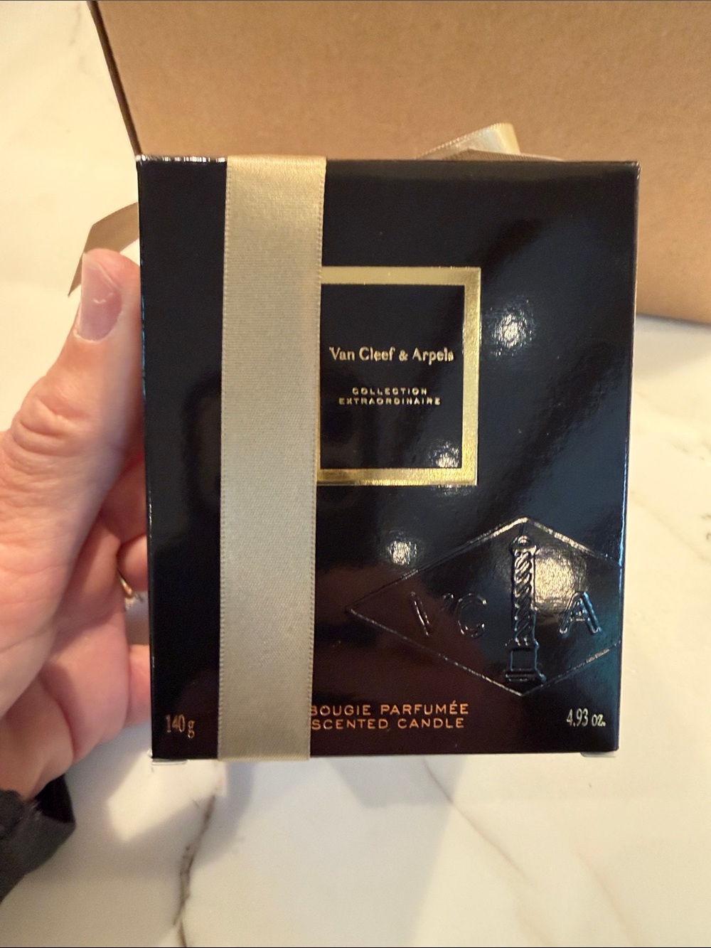 Van Cleef & Arpels Black and Gold Scented Candle Box